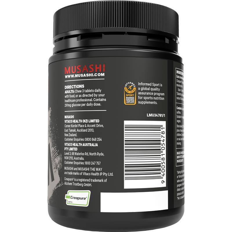 Musashi Creatine Chewables Berry Flavour 60 Tablets