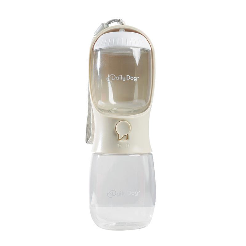 Daily Dog Pet Water Bottle + Food Container Bone White