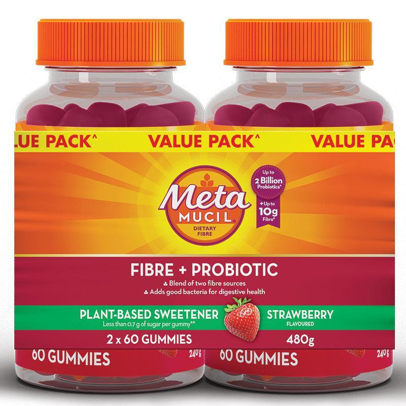 Metamucil Fibre + Probiotic Gummies Value Bundle 120 Pack