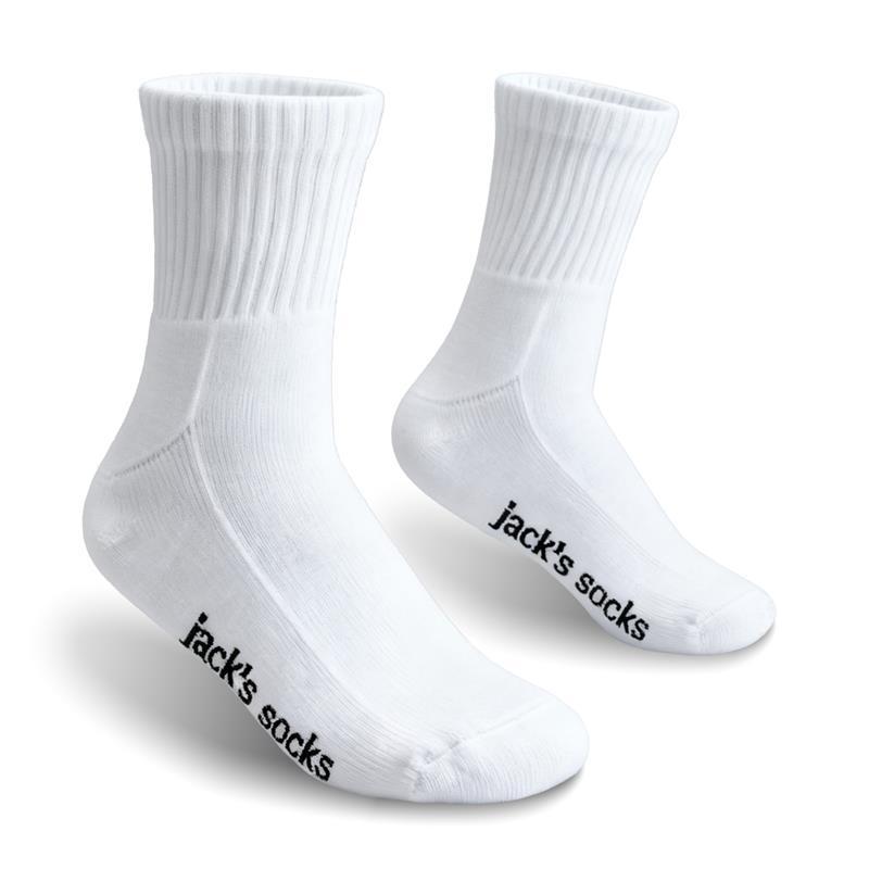 Jacks Socks Active Midi Crew Womens Cushioned 2 Pack White 5-8