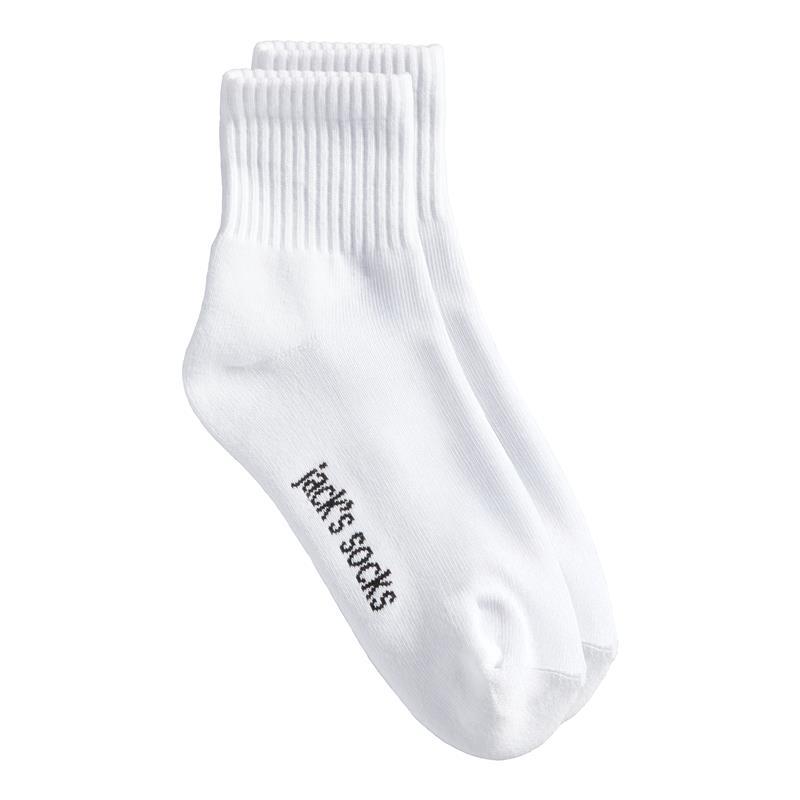 Jacks Socks Active Midi Crew Mens Cushioned 2 Pack White 7-10