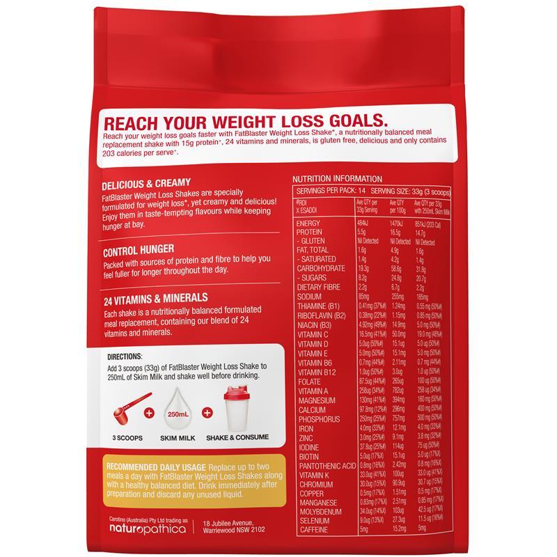 Fatblaster Weight Loss Shake Red Pouch Banana 465g