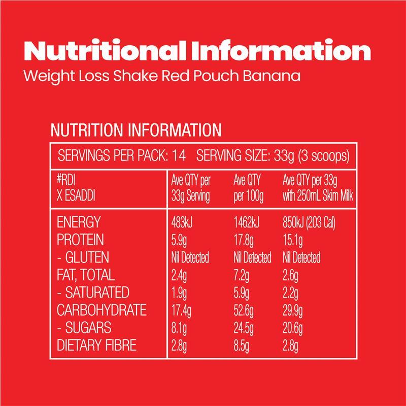 Fatblaster Weight Loss Shake Red Pouch Banana 465g