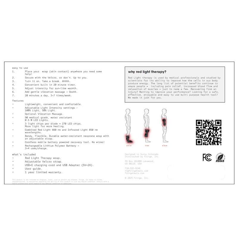 Fringe Red Light Therapy Multi Joint Wrap - Knee, Ankle, Elbow 1Unit