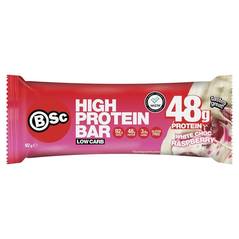BSc High Protein Bar White Choc Raspberry 92g