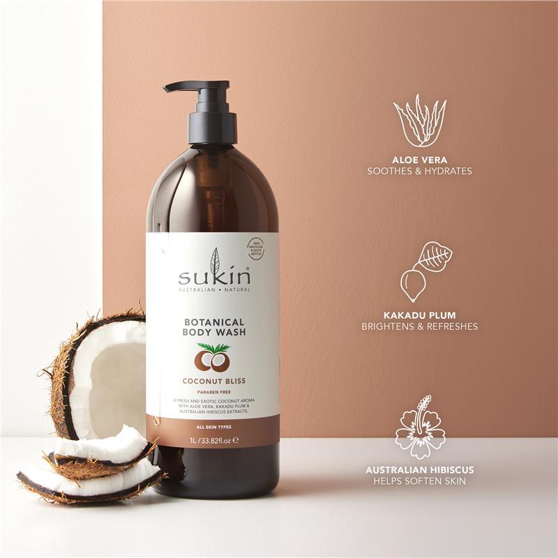 Sukin Botanical Body Wash Coconut Bliss Pump 1L