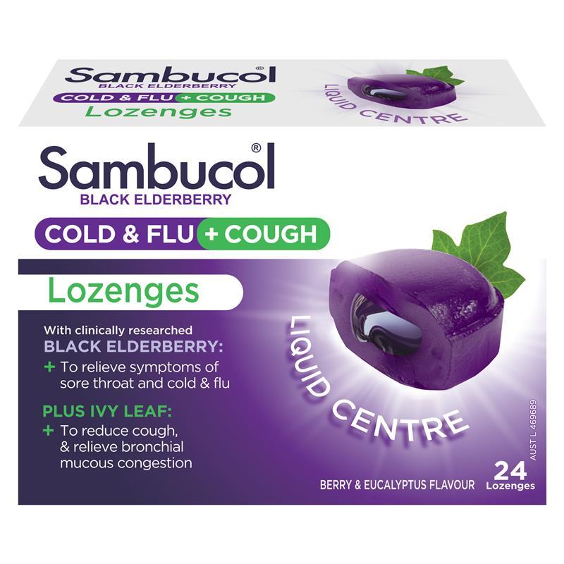 Sambucol Cold & Flu + Cough 24 Lozenges