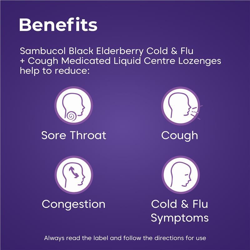 Sambucol Cold & Flu + Cough 24 Lozenges
