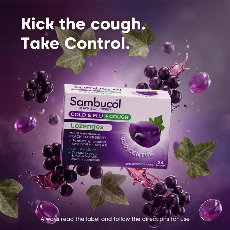Sambucol Cold & Flu + Cough 24 Lozenges