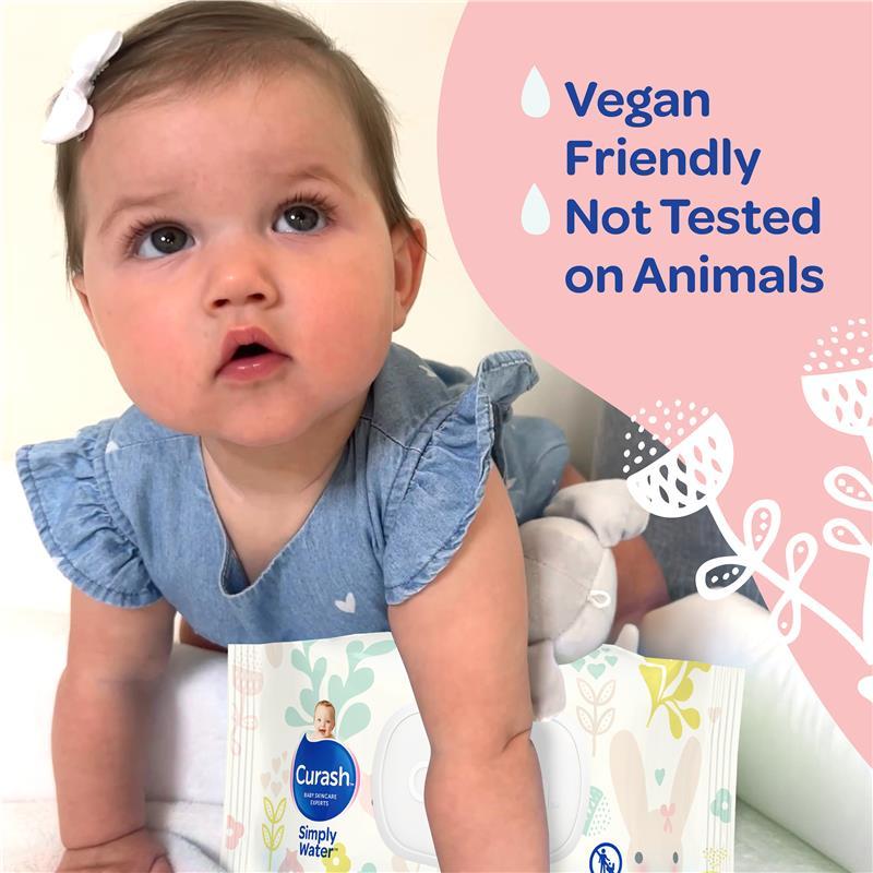 Curash Simply Water Wipes Bunny's Limited Edition 80 Pack