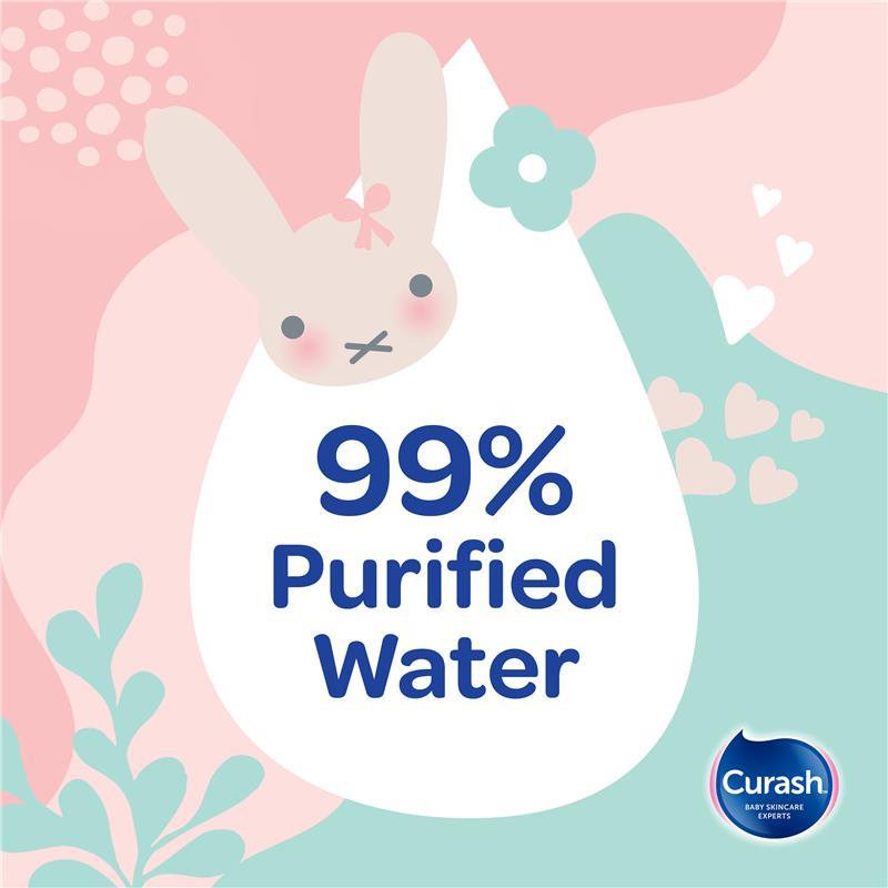 Curash Simply Water Wipes Bunny's Limited Edition 3 x 80 Pack