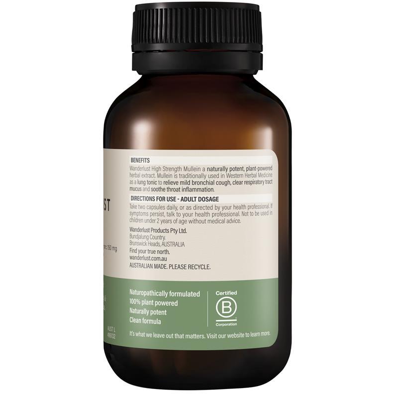 Wanderlust High Strength Mullein 60 Capsules