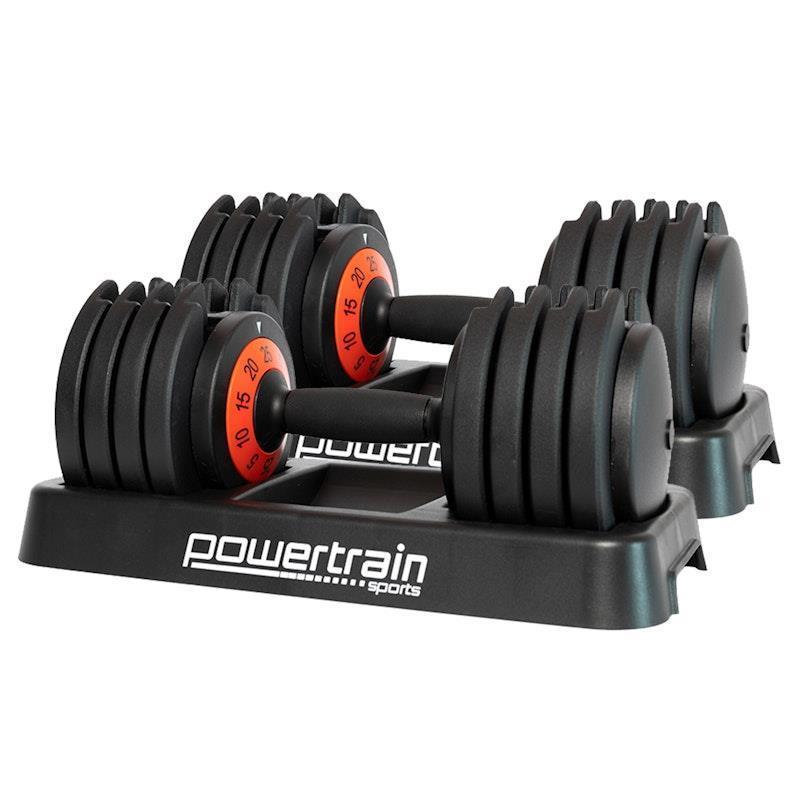 Powertrain GEN2 Pro 25kg Adjustable Dumbbells Weights 2Units