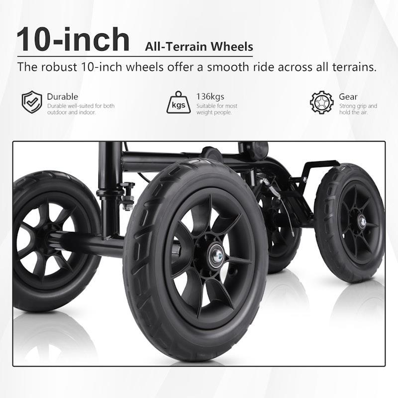 Altus 10-inch All Terrain Knee Walker Scooter Black