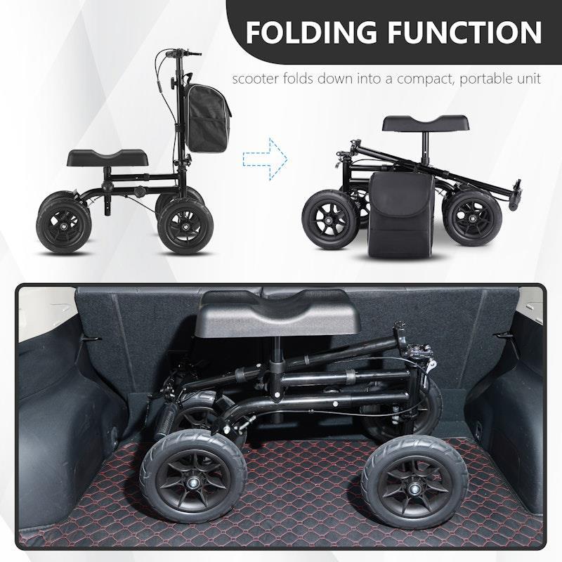 Altus 10-inch All Terrain Knee Walker Scooter Black