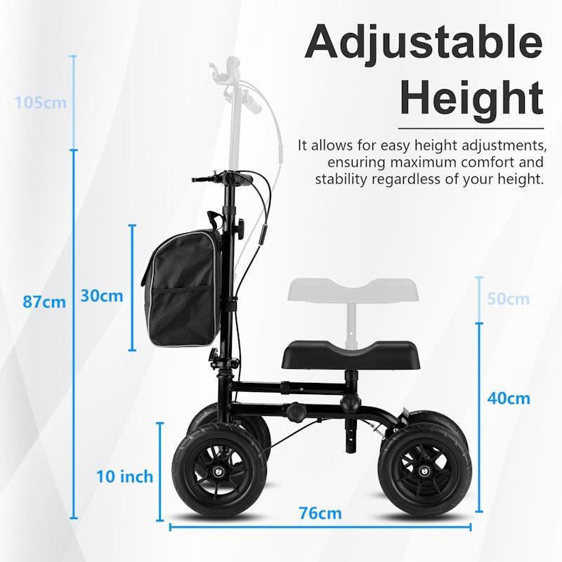 Altus 10-inch All Terrain Knee Walker Scooter Black