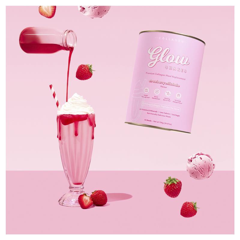 The Collagen Co Glow Shakes Strawberry Milkshake 756g