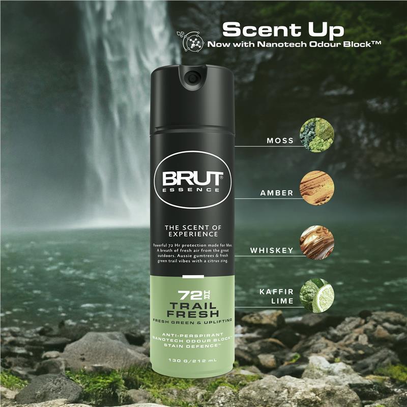 Brut Essence 72HR Antiperspirant Deodorant Trail Fresh 130g