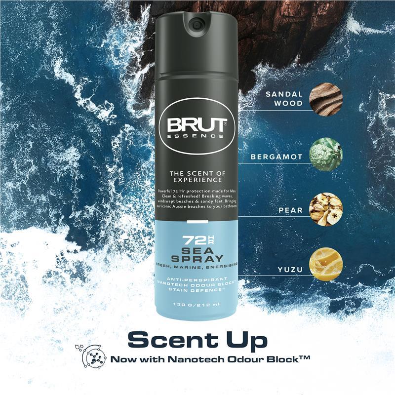 Brut Essence 72HR Antiperspirant Deodorant Sea Spray 130g