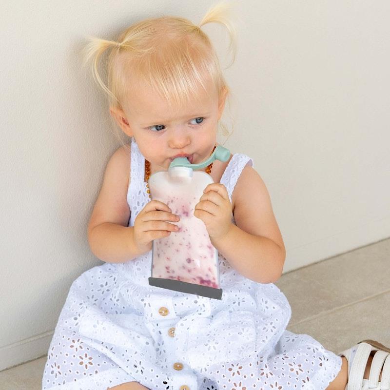 Cherub Baby Reusable Silicone Breast Milk & Food Pouches 180ml Bundle