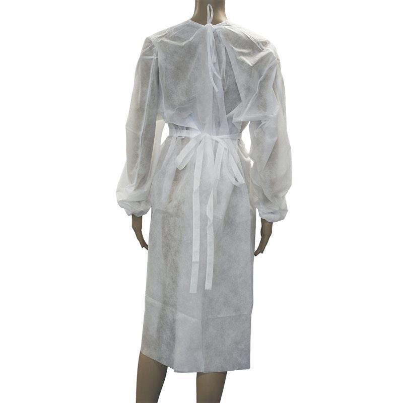 Livingstone Isolation Gown with Tie Dust Coat Long Sleeve AAMI Level 1 White 100 Pieces/Pack