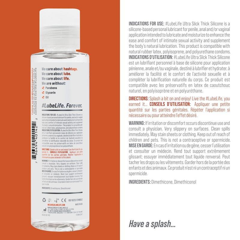 Lube Life - Ultra Thick Slick Silicone Lubricant 4Fl oz/Flavourless
