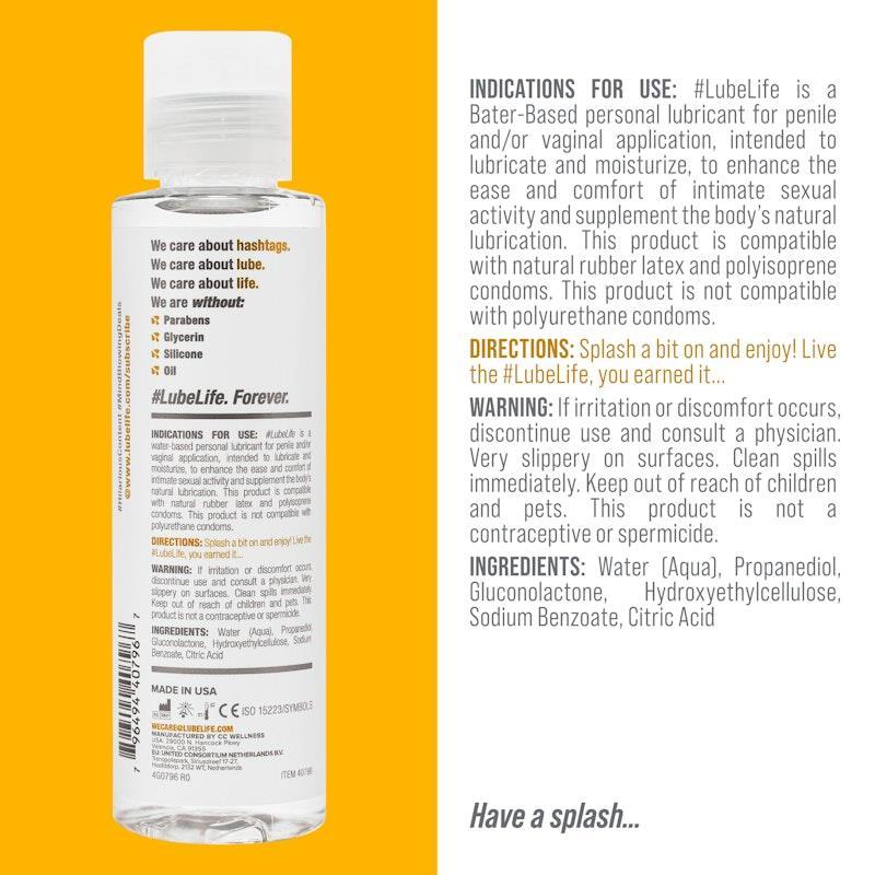 Lube Life - Water-Based Personal Lubricant 4Fl oz/Flavourless