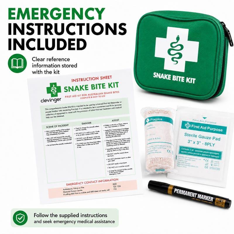 Clevinger Snake Bite First Aid Kit Emergency Kit for Camping Hiking Travel 9 Pieces
