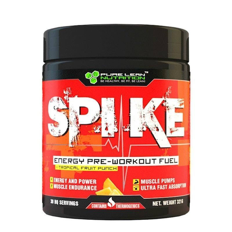 Pure Lean Nutrition SPIKE Pre Workout Extreme Focus Energy Fuel Gym Caffeine Pumps Supps 30 Serves