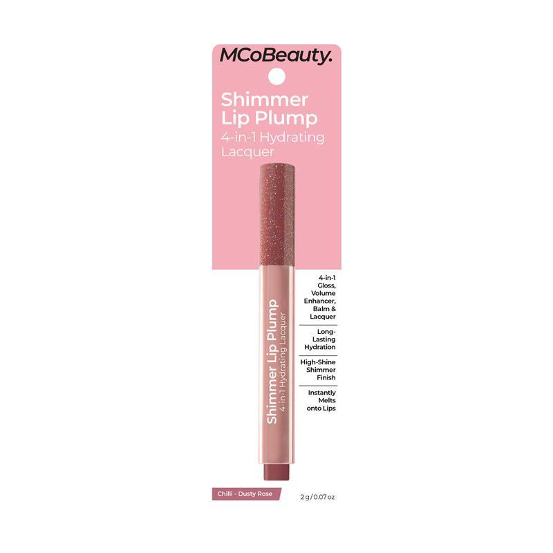 McoBeauty Shimmer Lip Plump 4-in-1 Hydrating Lacquer Chilli/Dusty Rose