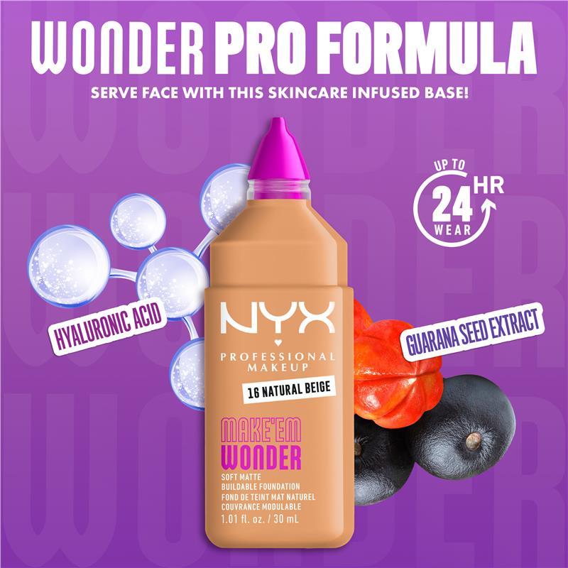 NYX Make EM Wonder Foundation Natural Beige