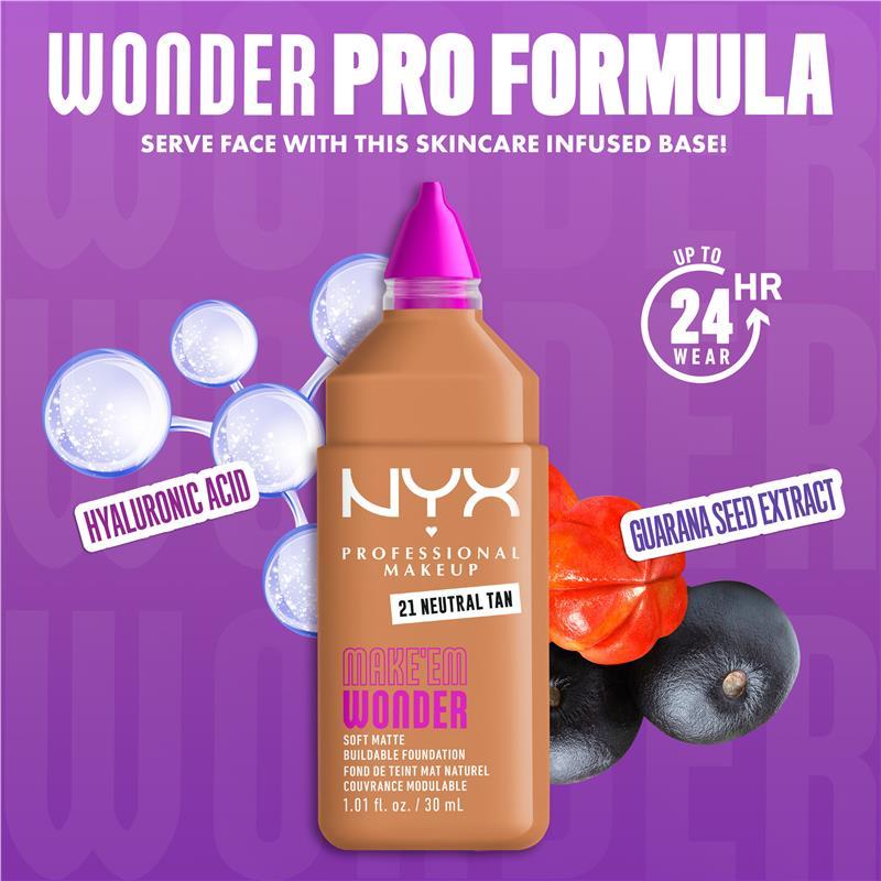 NYX Make EM Wonder Foundation Neutral Tan