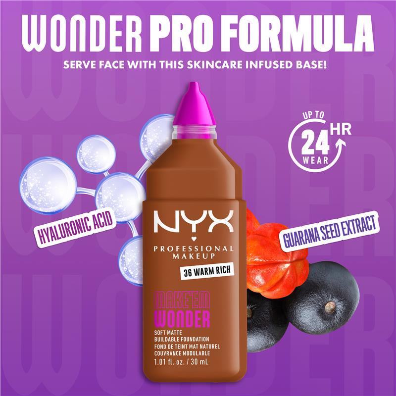 NYX Make EM Wonder Foundation Warm Rich