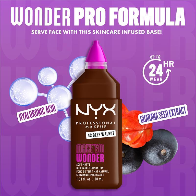 NYX Make EM Wonder Foundation Deep Walnut