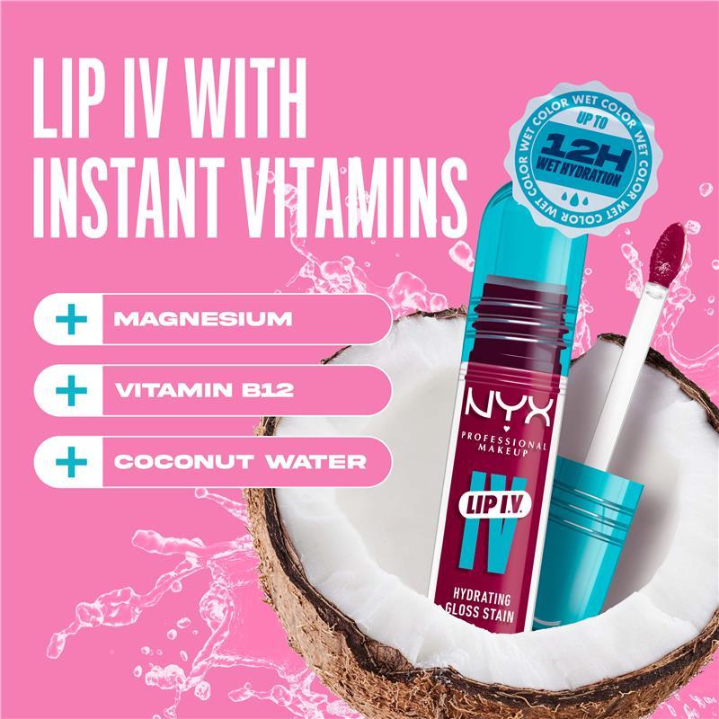 NYX Lip IV Hydrating Gloss Stain Drippin Nude