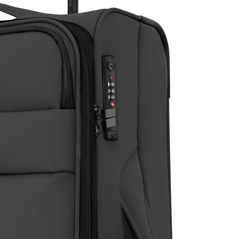 Pierre Cardin Horizon Soft Water-Repellant Medium Suitcase Spinner Charcoal