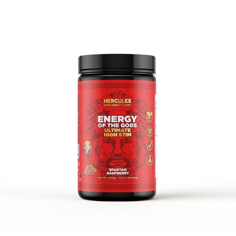 Hercules Supplements - Energy of The Gods - Ultimate High Stim Pre Workout Spartan Raspberry