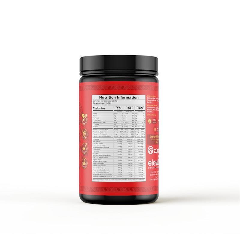 Hercules Supplements - Energy of The Gods - Ultimate High Stim Pre Workout Spartan Raspberry