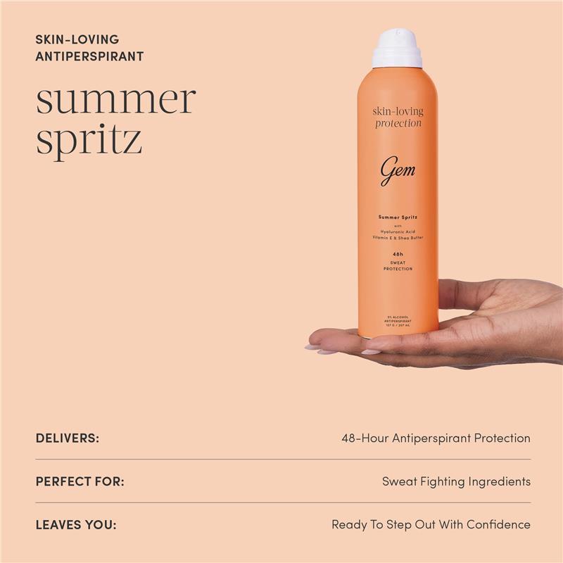 Gem Skin-Loving Antiperspirant Deodorant Aerosol Summer Spritz 207ml