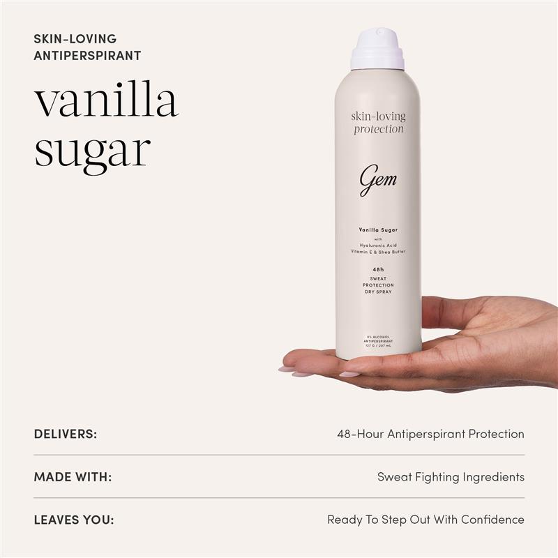 Gem Skin-Loving Antiperspirant Deodorant Aerosol Vanilla Sugar 207ml