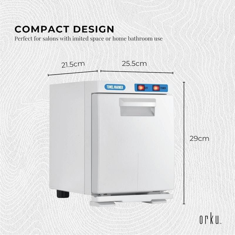 Orku 5L White Electric Hand Towel Warmer Mini UV Steriliser Cabinet Salon Heater 1Unit