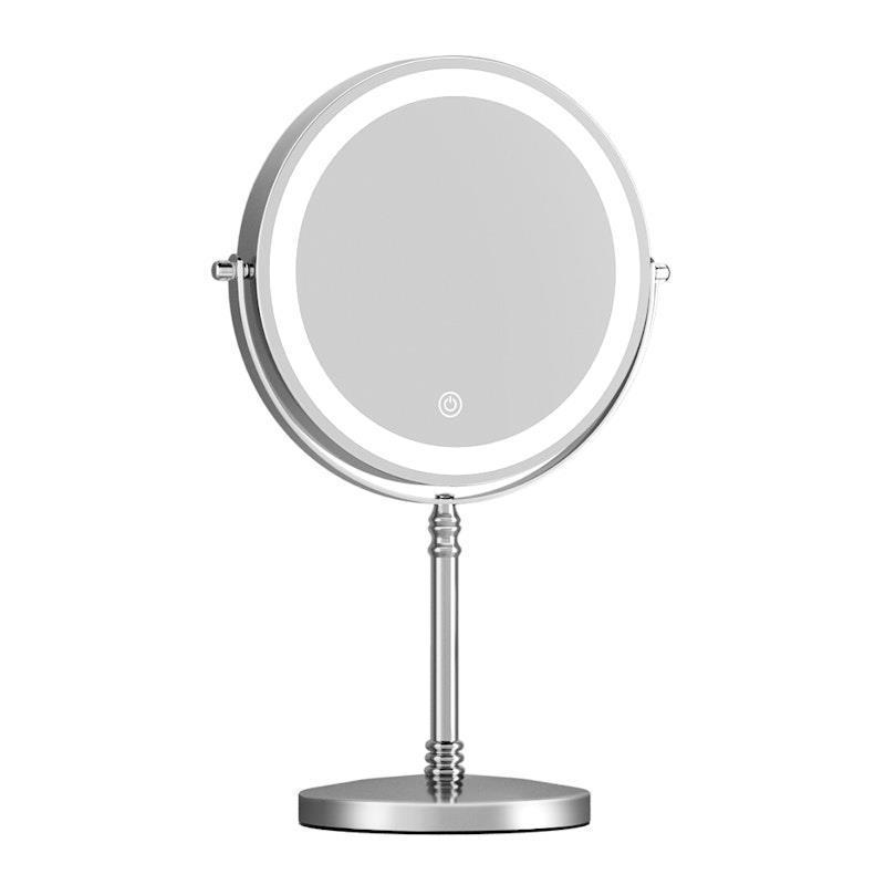 Embellir Makeup Mirror 20x20cm 10X Magnifying with LED Light Rotation Tabletop 1Unit