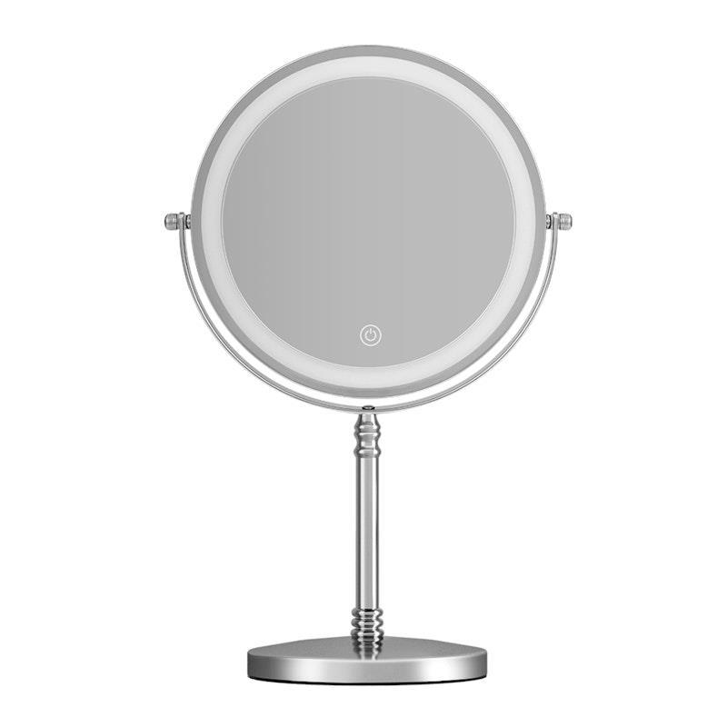 Embellir Makeup Mirror 20x20cm 10X Magnifying with LED Light Rotation Tabletop 1Unit