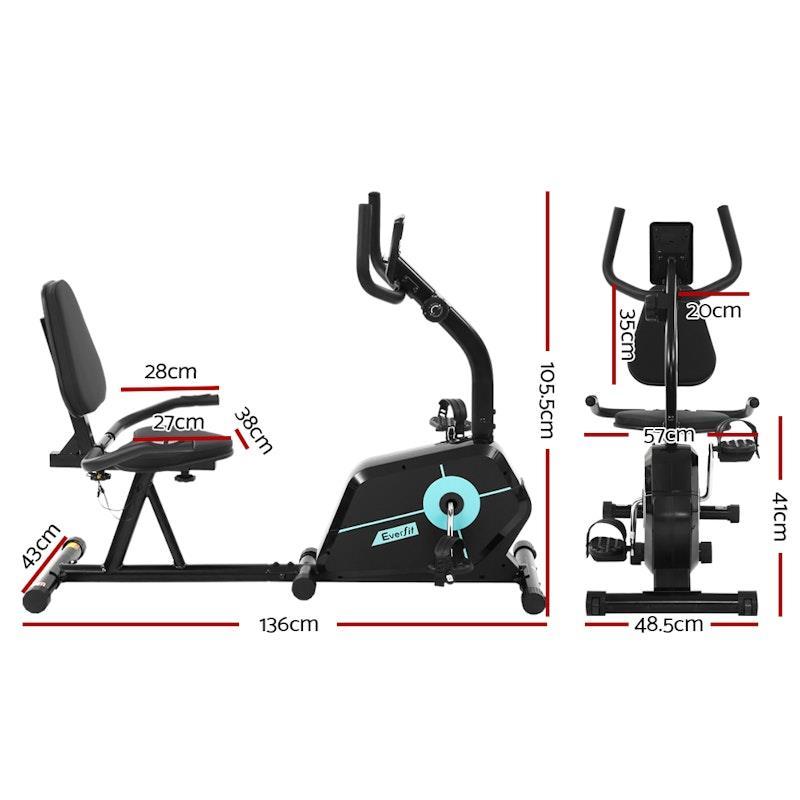 Everfit Exercise Bike Magnetic Recumbent Indoor Cycling Home Gym Cardio 1Unit