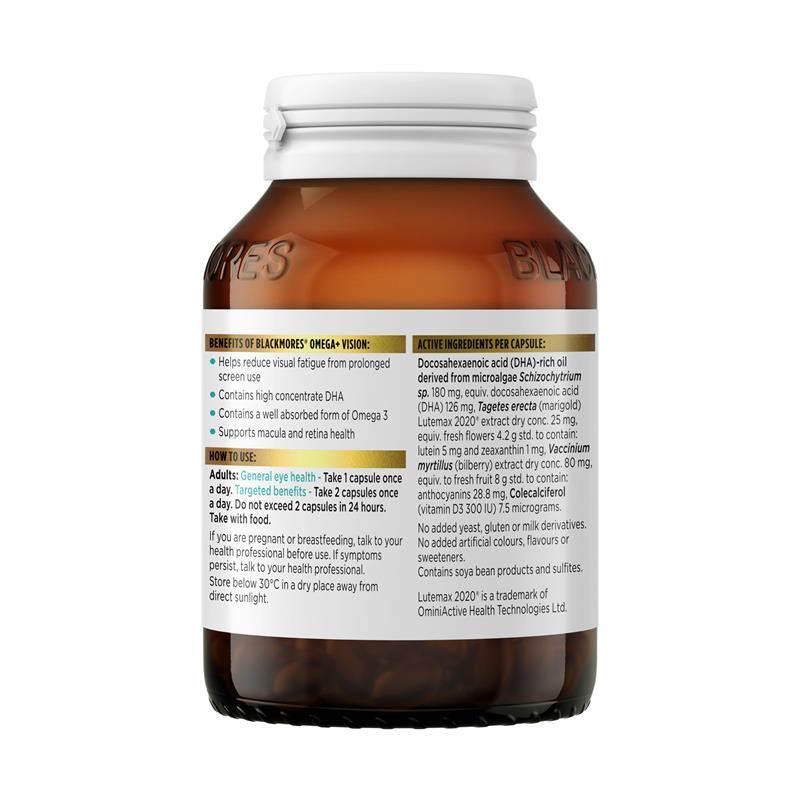 Blackmores Omega + Vision 60 Capsules