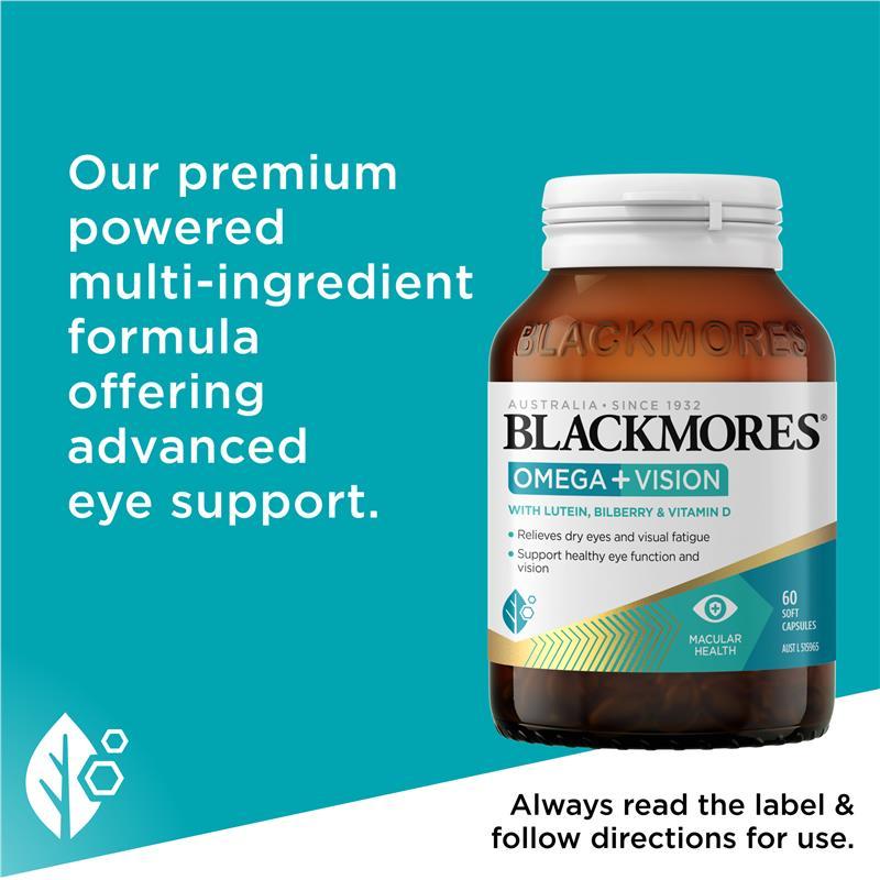 Blackmores Omega + Vision 60 Capsules