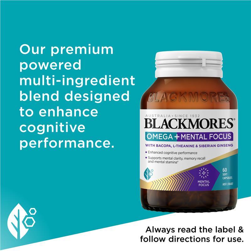 Blackmores Omega + Mental Focus 60 Capsules