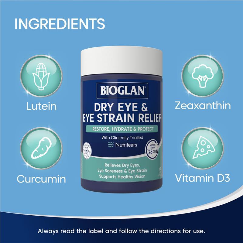 Bioglan Dry Eye & Eye Strain Relief 60 Capsules