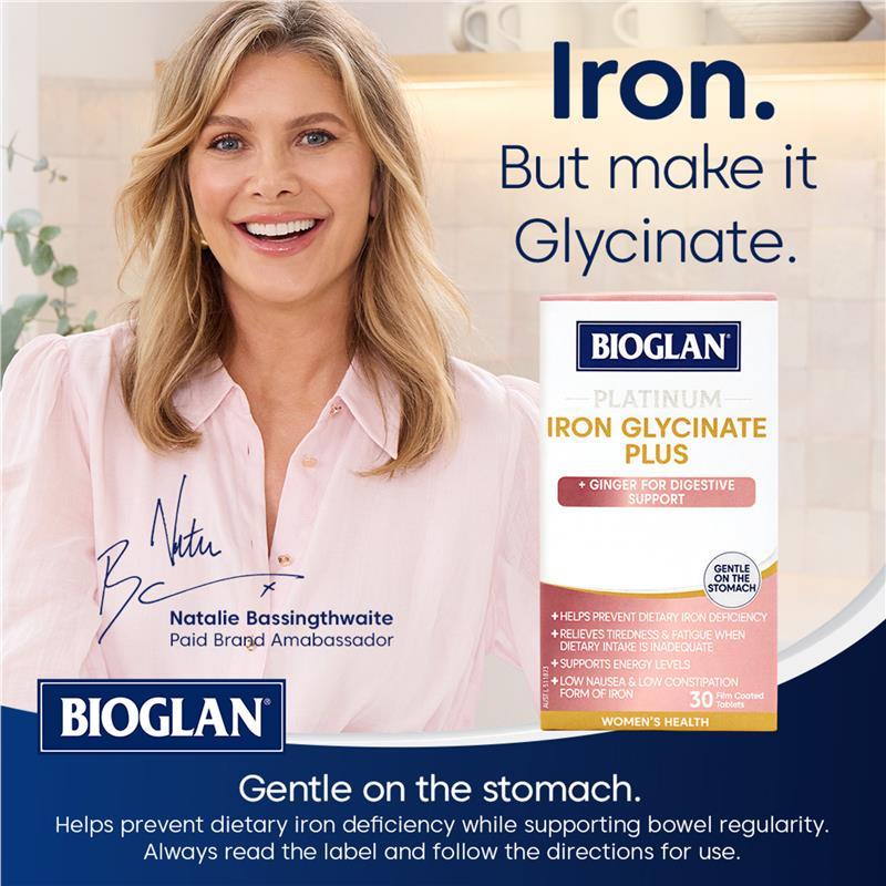 Bioglan Platinum Iron Glycinate Plus 30 Tablets