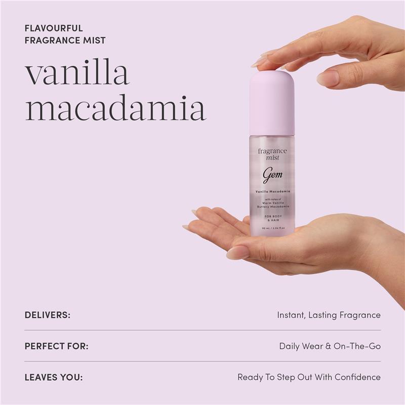 Gem Vanilla Macadamia Fragrance Mist 90ml